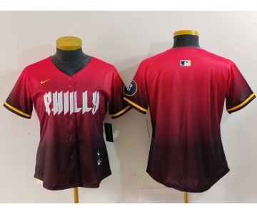 Women's Philadelphia Phillies Blank Red 2024 City Connect Limited Jersey