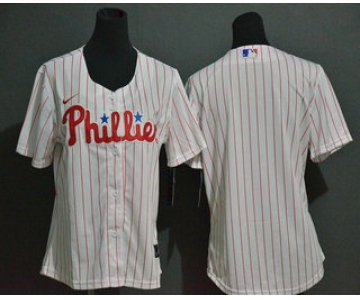 Women's Philadelphia Phillies Blank White Stitched MLB Cool Base Nike Jersey