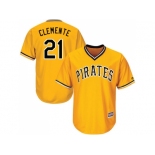 Youth Pittsburgh Pirates #21 Roberto Clemente Gold Cool Base Stitched MLB Jersey Youth Pittsburgh Pirates #21 Roberto Clemente Gold Cool Base Stitched MLB Jersey