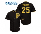 Youth Pittsburgh Pirates #25 Gregory Polanco Black Cool Base Stitched MLB Jersey Youth Pittsburgh Pirates #25 Gregory Polanco Black Cool Base Stitched MLB Jersey
