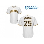 Youth Pittsburgh Pirates #25 Gregory Polanco White Cool Base Stitched MLB Jersey Youth Pittsburgh Pirates #25 Gregory Polanco White Cool Base Stitched MLB Jersey