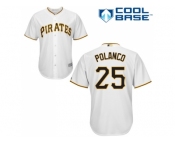 Youth Pittsburgh Pirates #25 Gregory Polanco White Cool Base Stitched MLB Jersey Youth Pittsburgh Pirates #25 Gregory Polanco White Cool Base Stitched MLB Jersey