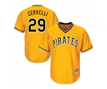Youth Pittsburgh Pirates #29 Francisco Cervelli Gold Cool Base Stitched MLB Jersey