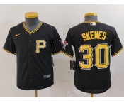 Youth Pittsburgh Pirates #30 Paul Skenes Black Stitched Cool Base Nike Jersey