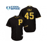 Youth Pittsburgh Pirates #45 Gerrit Cole Black Cool Base Stitched MLB Jersey Youth Pittsburgh Pirates #45 Gerrit Cole Black Cool Base Stitched MLB Jersey