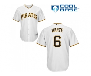 Youth Pittsburgh Pirates #6 Starling Marte White Cool Base Stitched MLB Jersey