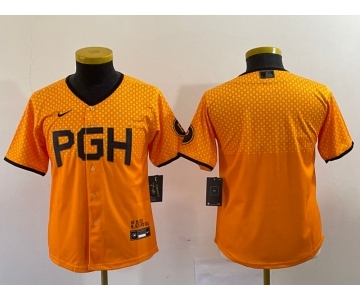 Youth Pittsburgh Pirates Blank Yellow 2023 City Connect Stitched Jersey