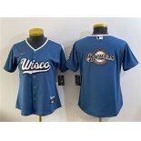 Youth Milwaukee Brewers Team Big Logo Mineral Blue 2026 City Connect Stadium Stitched Jersey
