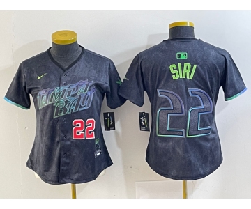Women's Tampa Bay Rays #22 Jose Siri Number Charcoal 2024 City Connect Limited Stitched Jerseys