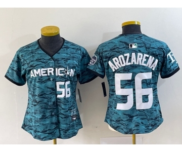 Women's Tampa Bay Rays #56 Randy Arozarena Number Teal 2023 All Star Cool Base Stitched Jersey