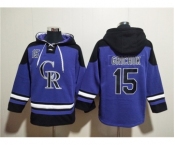 Men's Colorado Rockies #15 Randal Grichuk Purple Ageless Must-Have Lace-Up Pullover Hoodie