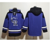 Men's Colorado Rockies Blank Purple Ageless Must-Have Lace-Up Pullover Hoodie
