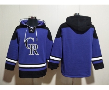Men's Colorado Rockies Blank Purple Ageless Must-Have Lace-Up Pullover Hoodie