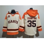 Men's San Francisco Giants #35 Brandon Crawford Cream Ageless Must-Have Lace-Up Pullover Hoodie