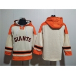 Men's San Francisco Giants Blank Cream Ageless Must-Have Lace-Up Pullover Hoodie