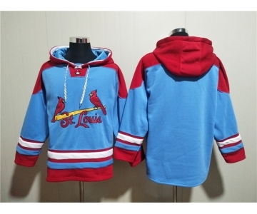 Men's St.Louis Cardinals Blank Blue Ageless Must-Have Lace-Up Pullover Hoodie