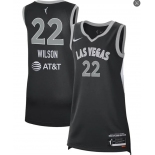 Women's Unisex Las Vegas Aces #22 A'ja Wilson Black Explorer Edition Player Jersey 