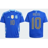 Men's Argentina #10 Lionel Messi Blue Away Soccer Jersey