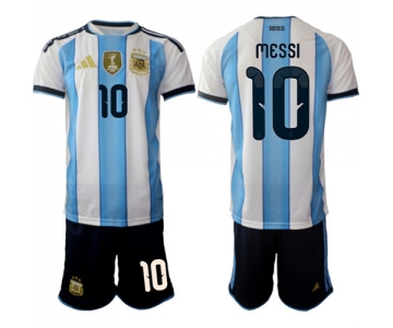 Men's Argentina #10 Lionel Messi National Team FIFA x World Cup 2026 Home White On Field Jersey