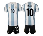 Men's Argentina #10 Lionel Messi White Blue 2024-25 50th Anniversary Home Soccer Jersey Suit