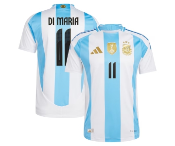 Men's Argentina #11 Di maria 2024 White Home Soccer Jersey