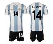 Men's Argentina #14 Palacos White Blue 2024-25 50th Anniversary Home Soccer Jersey Suit