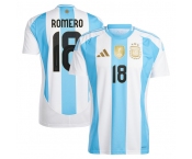 Men's Argentina #18 Cristian Romero 2024 White Home Soccer Jersey