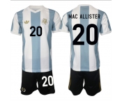 Men's Argentina #20 Alexis Mac Allister White Blue 2024-25 50th Anniversary Home Soccer Jersey Suit