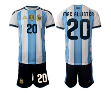 Men's Argentina #20 MAC ALLISTER National Team FIFA x World Cup 2026 Home White On Field Jersey
