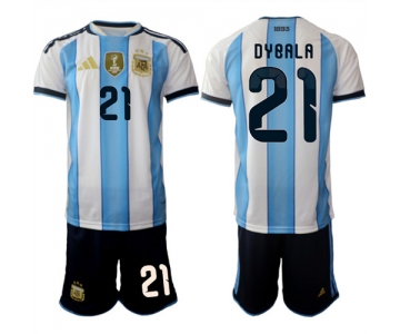 Men's Argentina #21 DYBALA National Team FIFA x World Cup 2026 Home White On Field Jersey