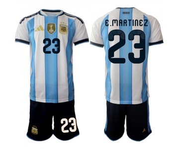 Men's Argentina #23 E.MARTINEZ National Team FIFA x World Cup 2026 Home White On Field Jersey