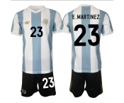 Men's Argentina #23 Emiliano Martinez White Blue 2024-25 50th Anniversary Home Soccer Jersey Suit