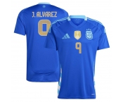 Men's Argentina #9 Julián álvarez 2024 Blue Away Soccer Jersey