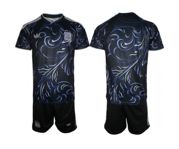 Men's Argentina Blank Away Soccer Jersey Suit