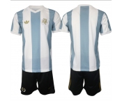 Men's Argentina Blank White Blue 2024-25 50th Anniversary Home Soccer Jersey Suit