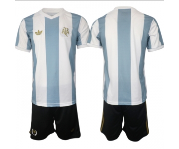 Men's Argentina Blank White Blue 2024-25 Home Soccer Jersey Suit