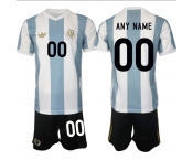 Men's Argentina Custom White Blue 2024-25 50th Anniversary Home Soccer Jersey Suit