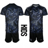 Youth Argentina Blank Away Soccer Jersey Suit
