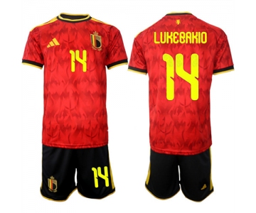 Men's Belgium #14 LUKEBAKIO National Team FIFA x World Cup 2026 Home Red On Field Jersey