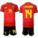 Men's Belgium National Team #14 Dodi Lukébakio Red 2026 World Cup Home Soccer Jersey Suit