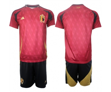 Men's Belgium National Team Blank Red 2024-25 Home Soccer Jersey Suit