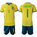 Men's Brazil #1 A.BECKER National Team FIFA x World Cup 2026 Home On Field Jersey Men's Brazil #1 A.BECKER National Team FIFA x World Cup 2026 Home On Field Jersey