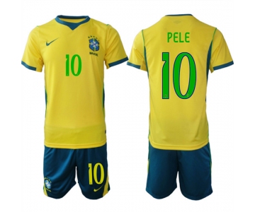 Men's Brazil #10 PELE National Team FIFA x World Cup 2026 Home On Field Jersey