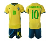 Men's Brazil #10 RONALDINHO National Team FIFA x World Cup 2026 Home On Field Jersey