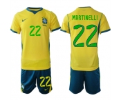 Men's Brazil #22 MARTINELLI National Team FIFA x World Cup 2026 Home On Field Jersey