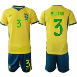 Men's Brazil #3 MILITAO National Team FIFA x World Cup 2026 Home On Field Jersey Men's Brazil #3 MILITAO National Team FIFA x World Cup 2026 Home On Field Jersey