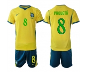 Men's Brazil #8 PAQUETA National Team FIFA x World Cup 2026 Home On Field Jersey
