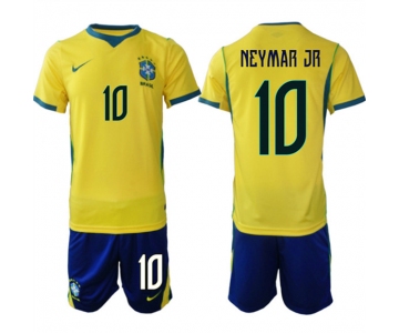 Men's Brazil national football team #10 Neymar Jr Yellow Home 2026 Soccer Jersey Suit