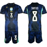 Men's Brazil national football team #8 Andrey Santos Navy 2026 Away Soccer Jersey Suit Men's Brazil national football team #8 Andrey Santos Navy 2026 Away Soccer Jersey Suit