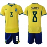 Men's Brazil national football team #8 Andrey Santos Yellow Home 2026 Soccer Jersey Suit